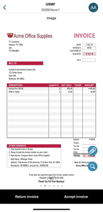 DM invoice