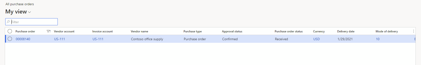 Matching of PO Invoices